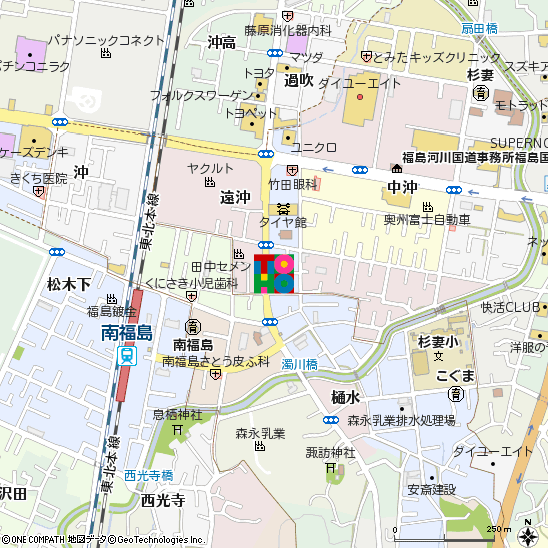 南福島支店付近の地図